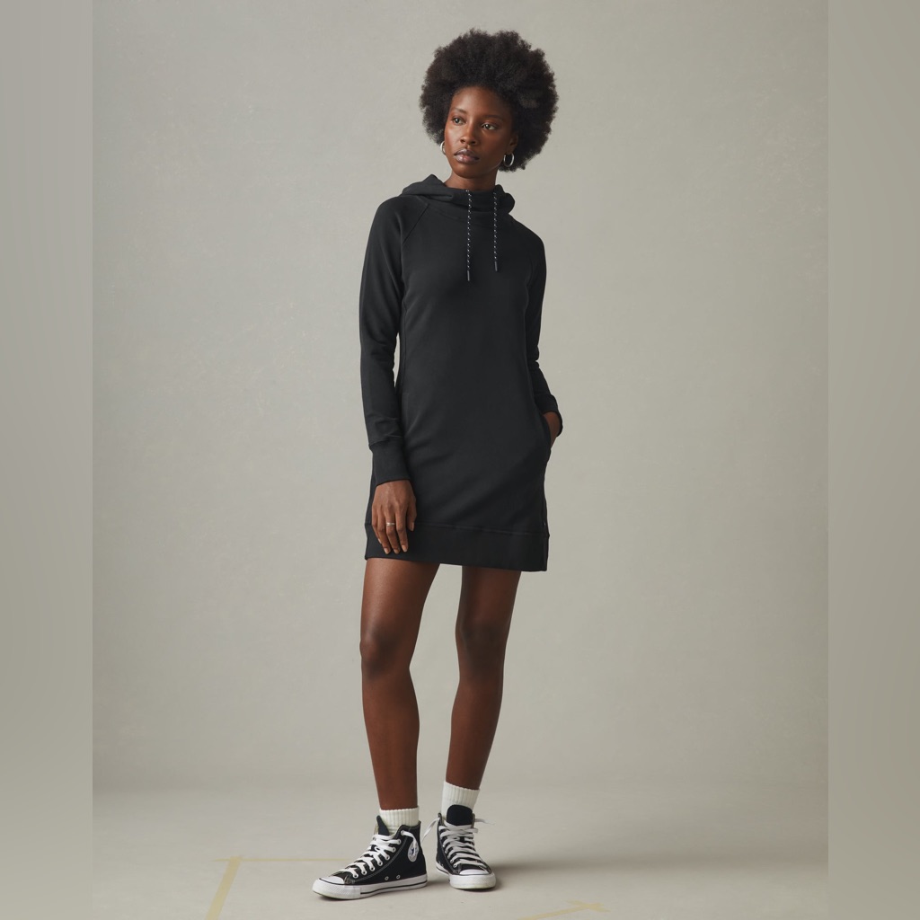 American Giant Sporty Sleek Black Hoodie Dress Size Medium Streetwear